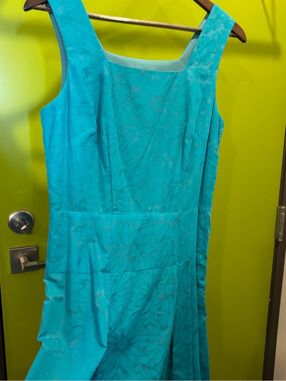 Vintage NEVER WORN Rabbit Rabbit Rabbit by Nordstrom Teal Square-Neck Dress - Picture 6 of 13